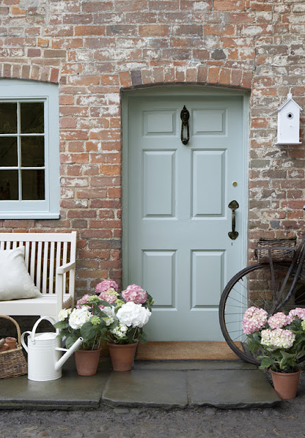 Front Door Painted In Little Greene Celestial Blue Over on Modern Country Style: How To Pick The Perfect Front Door Paint!