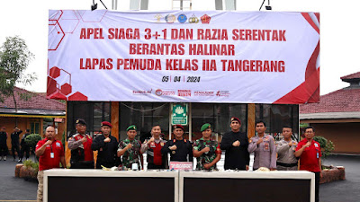 Gandeng BNN, Polri, dan TNI, Lapas Pemuda Tangerang Gelar Razia Serentak Blok Hunian Warga Binaan Pemasyarakatan