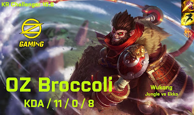 OZ Broccoli Wukong JG vs Ekko - KR Challenger 10.6