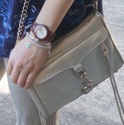 tiffany bracelet stack, Cora JORD wood watch, Rebecca Minkoff metallic silver mini MAC | AwayFromTheBlue