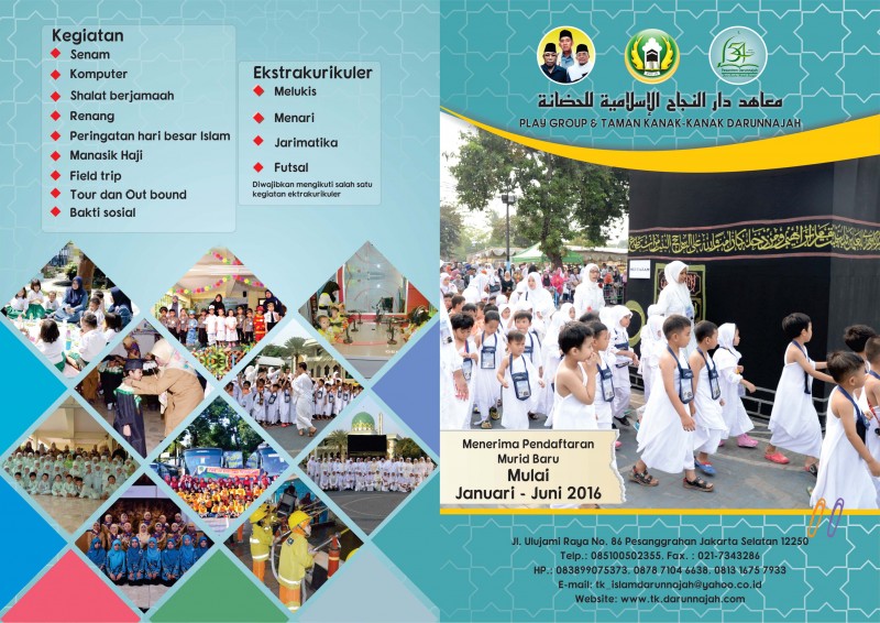 7 Contoh Desain  Brosur  Sekolah Islam TK  SD SMP dan SMA 
