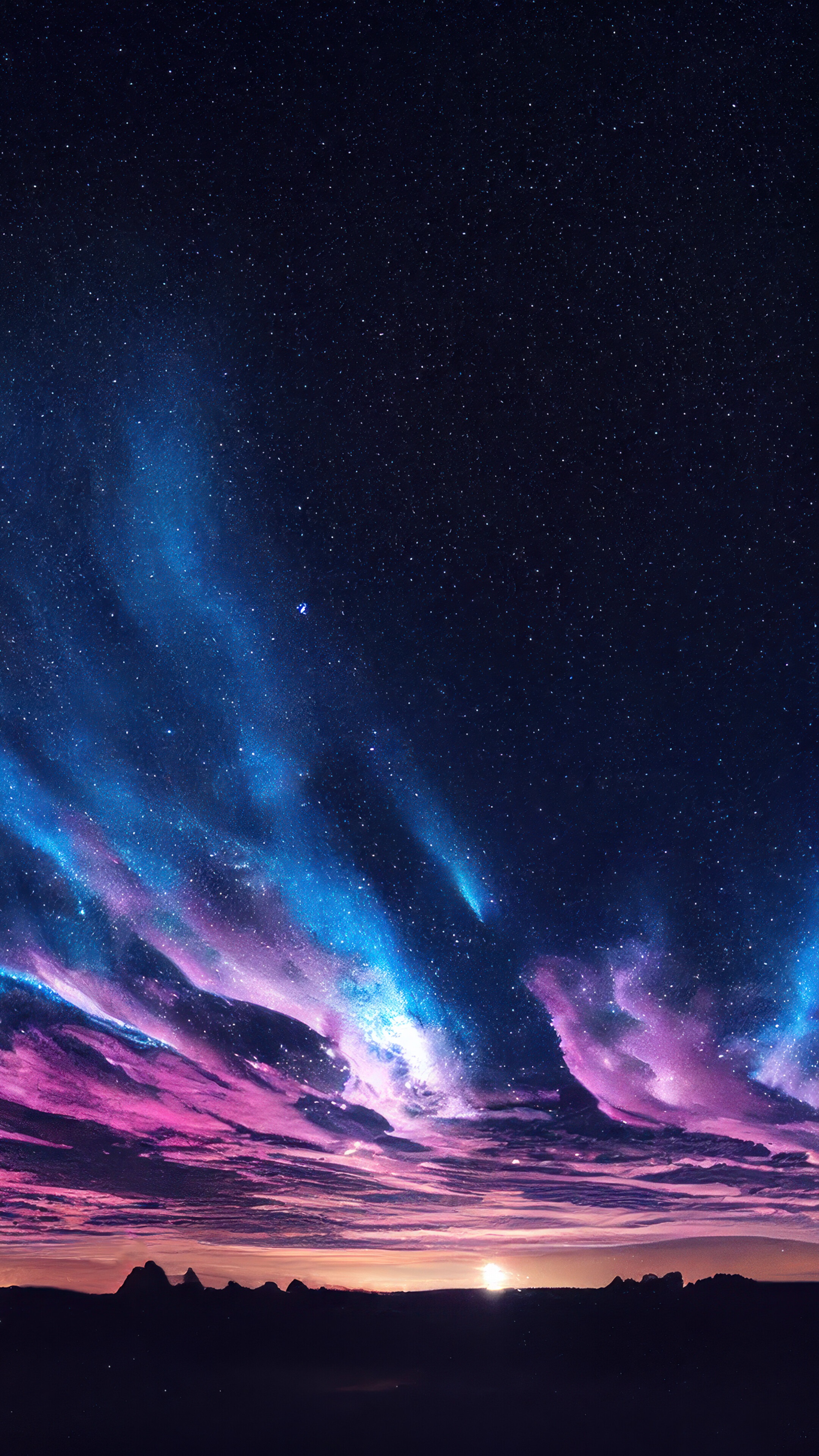Beautiful Night Sky Sunset Scenery 4K Android Mobile Phone