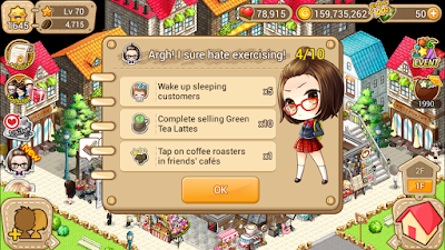 LINE I LOVE COFFEE QUEST: Argh! I sure hate exercising! 4/10