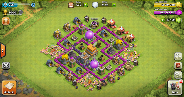 Thropy Base Clash Of Clans TH 6