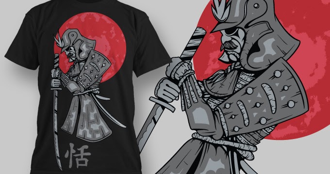  Samurai with Sword Desain Kaos CDR File CorelDraw Free 