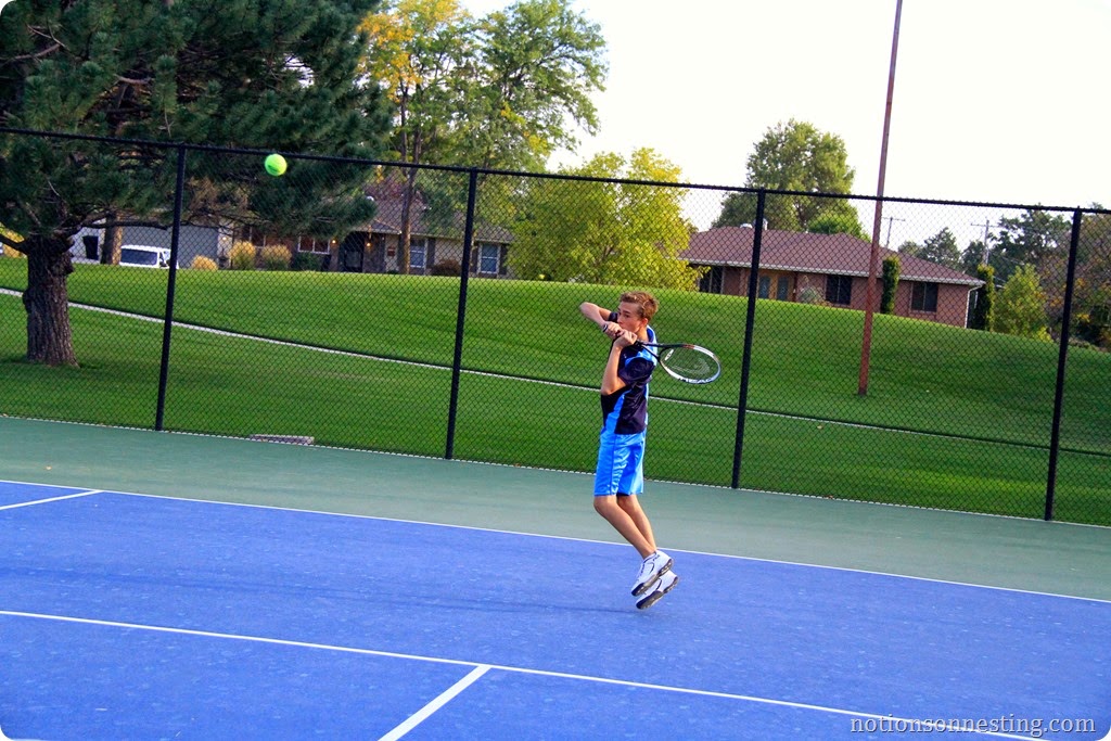 Taylor playing Tennis