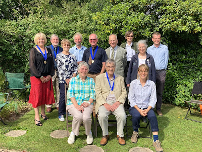 Back row, L - R: Jean Wilson (RSB), Dr Alan Bedford (RSB), Chippy Wielopolska, Dr Hugh McAlister, Mike Clapham (RSB), Stephen Ross, Robert Freath, Dr Hilary Ash, Dr Thomas Evans (son-in-law). Front row, L - R: Barbara Greenwood, Eric Greenwood, Dr Emma Greenwood (daughter). Photo: Lesley Sutherland.