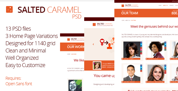 Salted Caramel - Minimal PSD Theme - Corporate PSD Templates