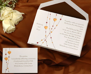  Mocha and Bronze Beads Wedding Invitations