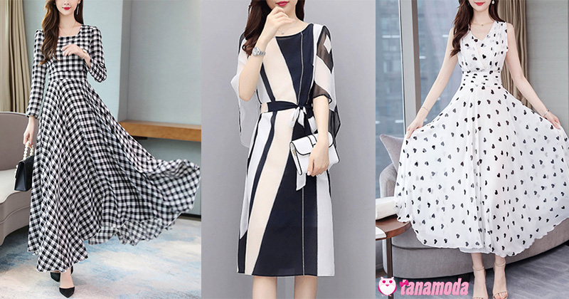 Black and White Printed Dresses