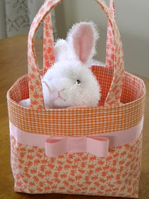 fabric Easter bag with bunny pattern