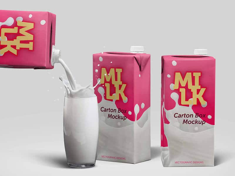 Milk Carton Box Mockup