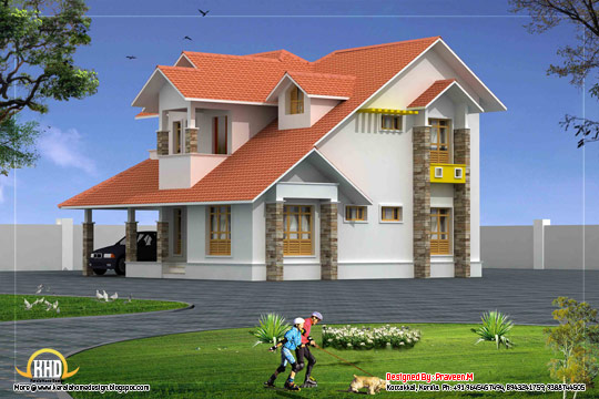 Sloping Roof house - 209 Sq M (2250 Sq. Ft) - February 2012