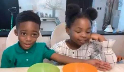 Davido’s daughter hangs out with Tiwa Savage’s son