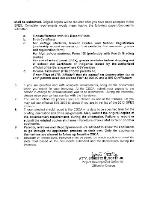 ... -DepEd Student Summer Employment Applications Guidelines CSCA-DepEd