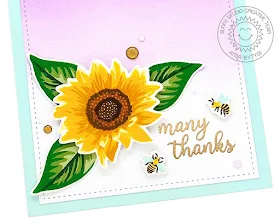 Sunny Studio Stamps: Sunflower Fields Frilly Frames Dies Thank You Card by Anja Bytyqi