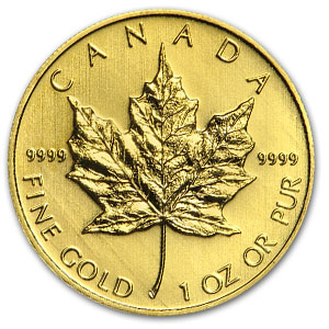 Gold maple leaf coin bullion