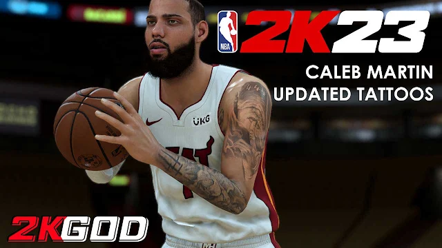 NBA 2K23 Caleb Martin Cyberface and Tattoos