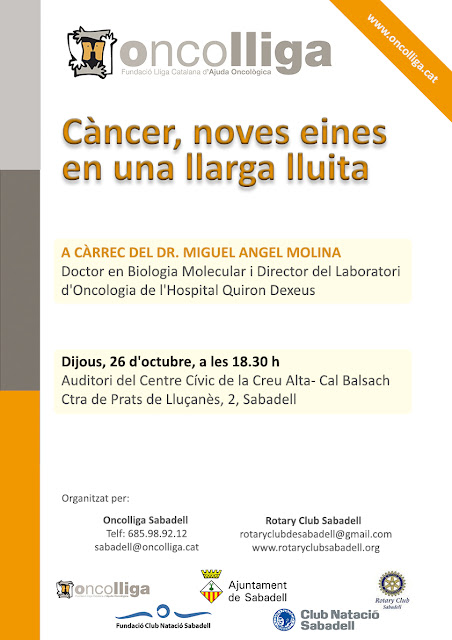 Esguard de Dona - Conferència - Càncer, noves eines en una llarga lluita - A càrrec del Dr. Miguel Angel Molina