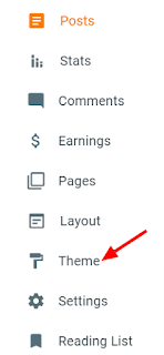 how to go into edit theme option in blogger