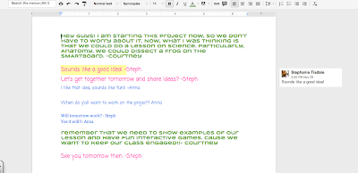  Screen Shot of Google Doc