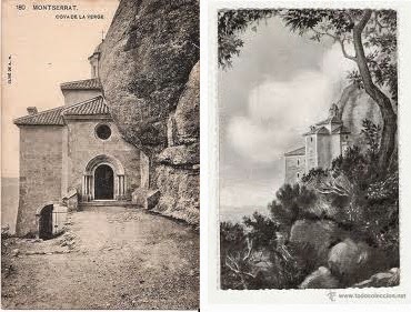 Serra de Montserrat-Ermites de Montserrat, antiga imatge de l'ermita de la Santa Cova