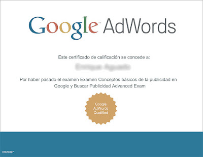 Google AdWords ofrece un certificado oficial gratuito relacionado con el Marketing Digital