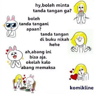 dp bbm komik line romantis