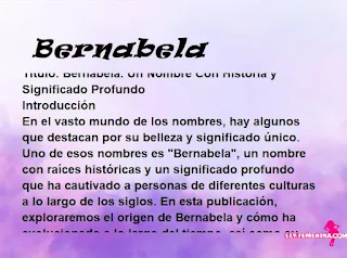 significado del nombre Bernabela