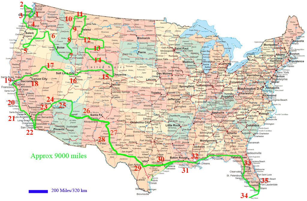 Map Of Usa With States