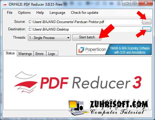 Cara Memperkecil ukuran File PDF Offline menggunakan ORPALIS PDF Reducer Free