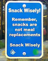 Maine rest area sign -- Snack Wisely