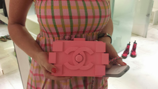 chanel lego bag pink