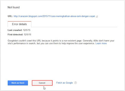 Cara Mengatasi URL Crawl Error 404 Di Webmaster Tool