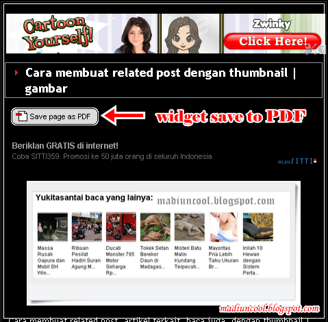 Cara membuat dan menambahkan widget save to PDF pada blog