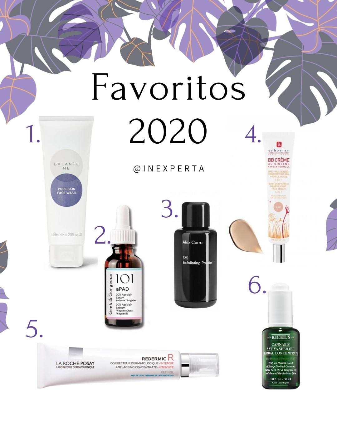 Productos favoritos skincare cuidado facial 2020 inexperta