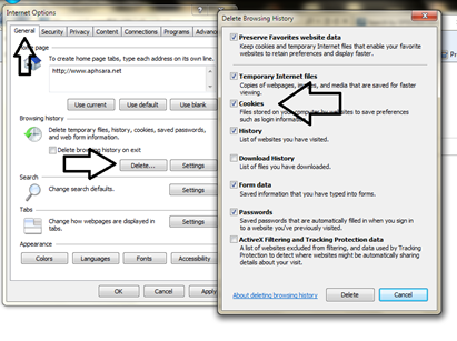 ลบ Cookies ใน Internet Explorer