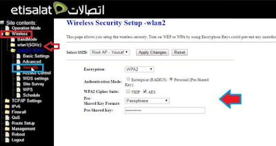 how to change my etisalat wifi password