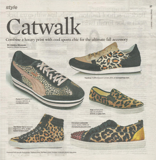 Catwalk, leopard print sneakers for the fall by Jessica Moazami for the Chicago Tribune