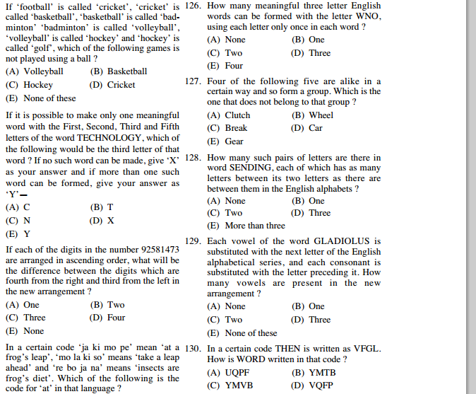 Question Paper For Clerk, PO And SO | SBI Sample Model Question Paper ...