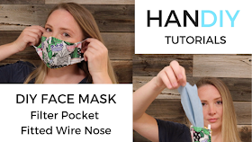 Face Mask Pattern Filter Pocket Fitted Nose