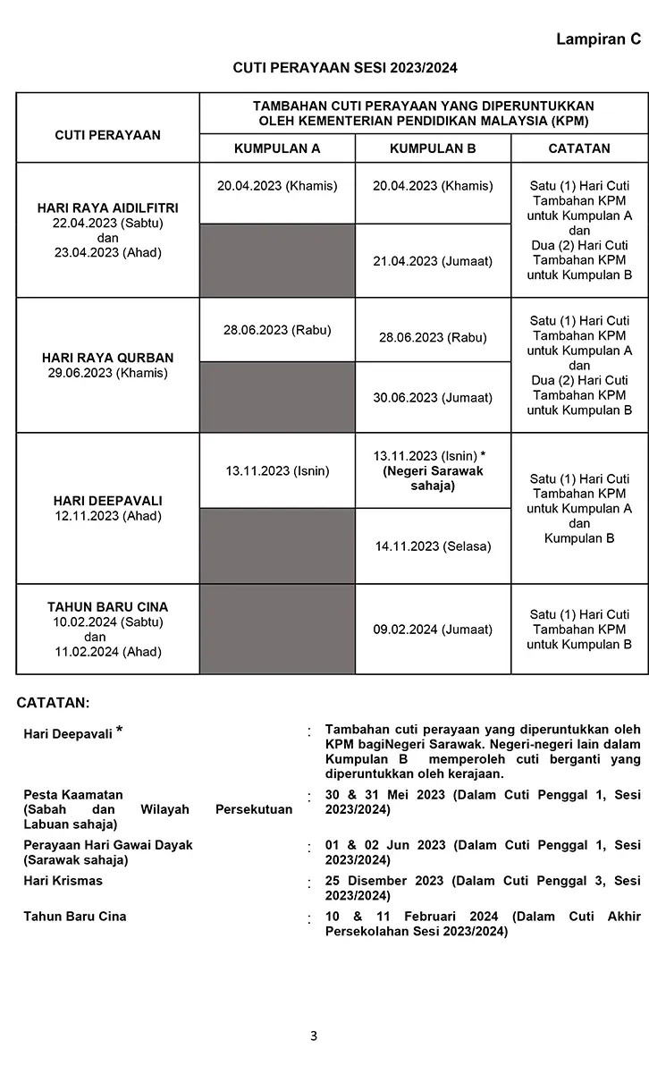 tarikh cuti sekolah 20232024