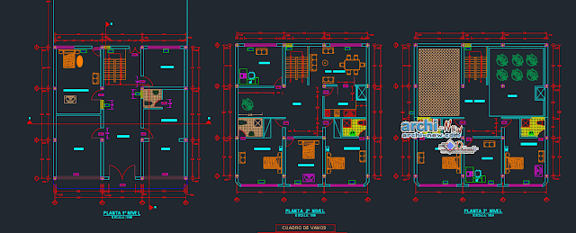 Tradehouse three levels in AutoCAD 