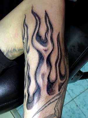 Flame Tattoo Design on Feet