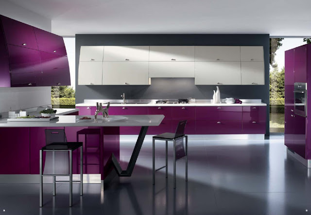 purple office design and decoration