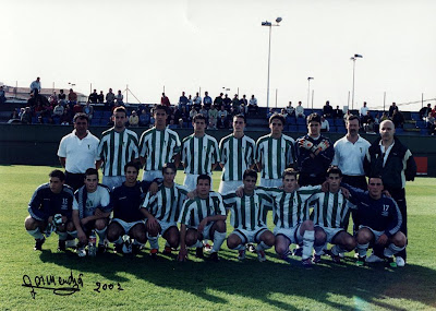 En la foto, y de izquierda a derecha: De pie: Ventura Gómez (Entrenador), Pablo Fernández, Garrido, Carlos Montes, Gadi, Fernando Clavero, Alex, Jesús Villate (Delegado) y Paco Cagigas (Preparador Físico). Agachados: Pablo Criado, David Ruiz, Nando, David Alonso, Saura, Gayoso, Andrés, Iván y Pañeda. 