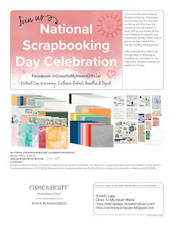 National Scrapbooking Day Celebration flyer page 1