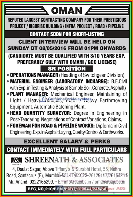 Largest Contracting company Jobs for Oman