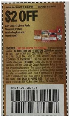 $2.00/1 LOreal Paris Skincare Product  3/3 RMN #2