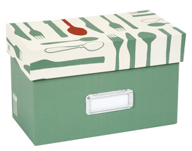 recipe box with cutlery design